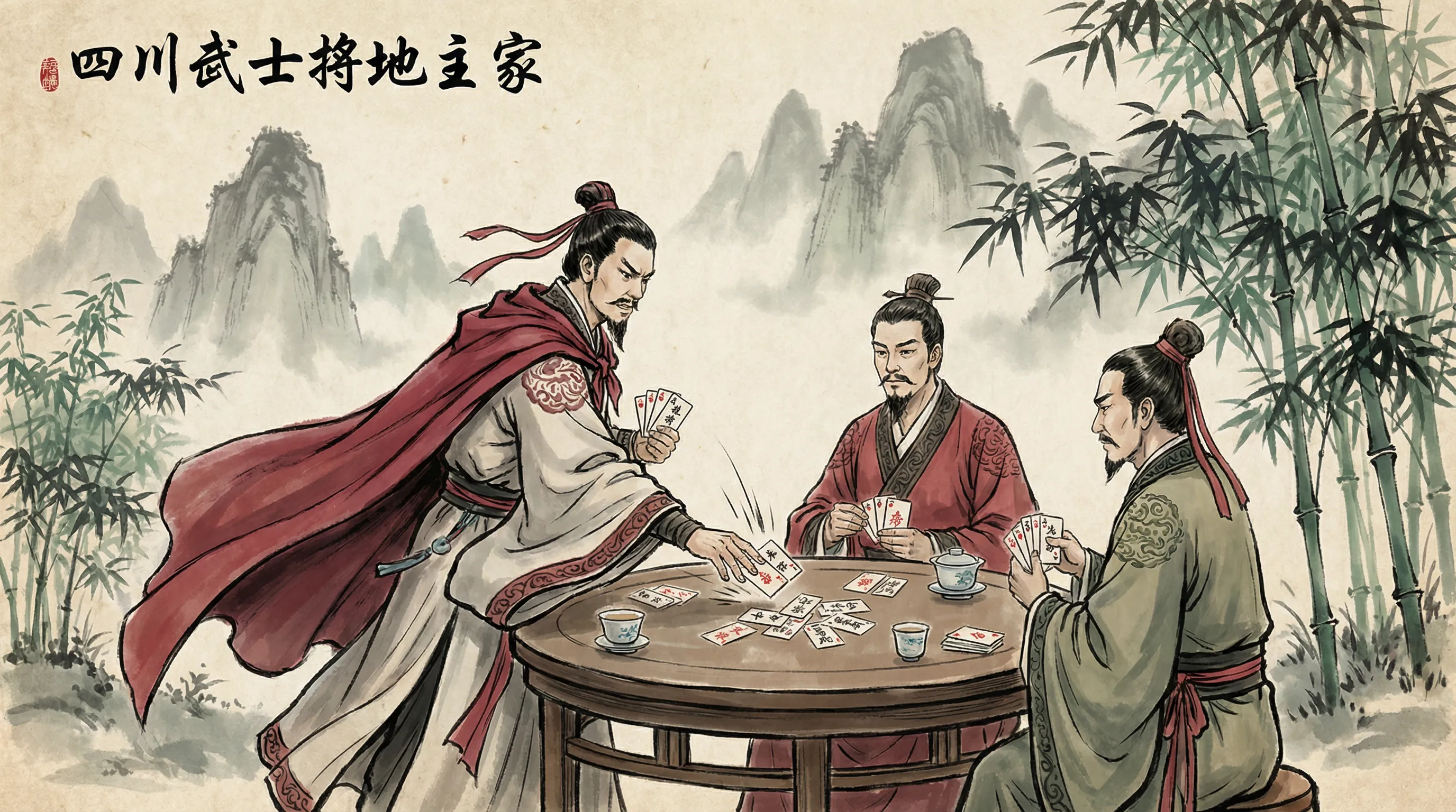 巴蜀三侠在竹林中激烈斗地主